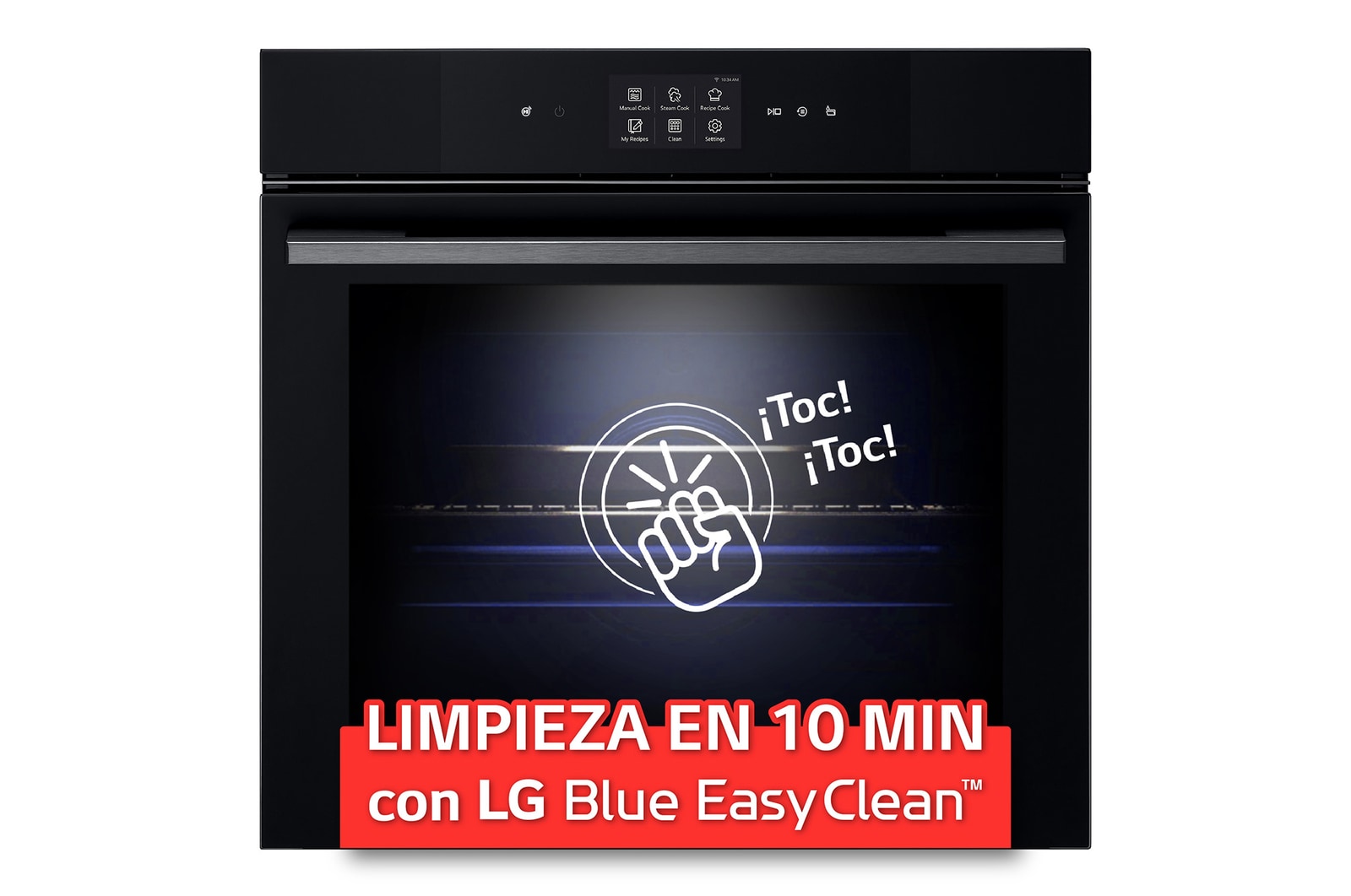 Vista frontal de Horno Instaview Vapor 100% 76L A++ con sistema de limpieza Blue EasyClean, cristal negro mate WS9D7672WM