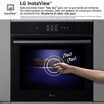LG Horno Instaview Vapor 100% 76L A++ con sistema de limpieza Blue EasyClean, cristal negro mate, WS9D7672WM