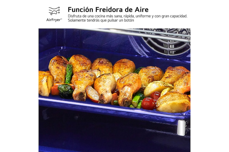 LG Horno Instaview Vapor 100% 76L A++ con sistema de limpieza Blue EasyClean, cristal negro mate, WS9D7672WM