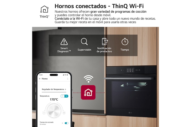 LG Horno Instaview Vapor 100% 76L A++ con sistema de limpieza Blue EasyClean, cristal negro mate, WS9D7672WM