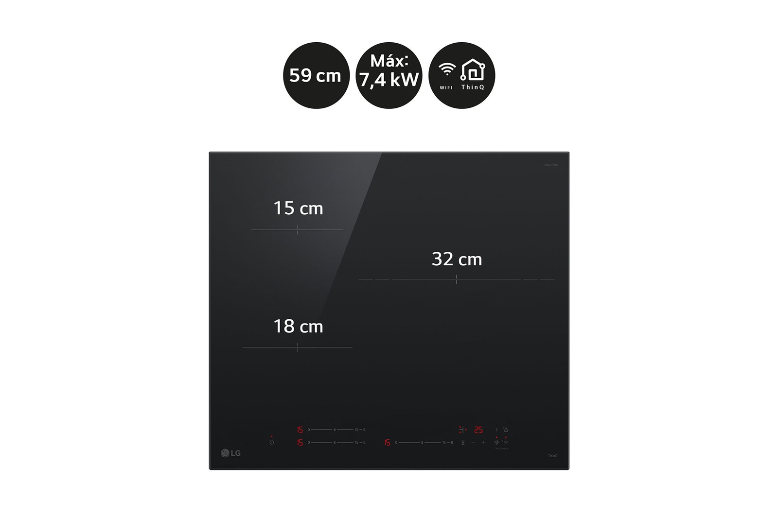 Safety_Lighting is on the 'H' and 'Lock' icons on the product. Each is connected to a pictogram that expresses hotness and lock mode.