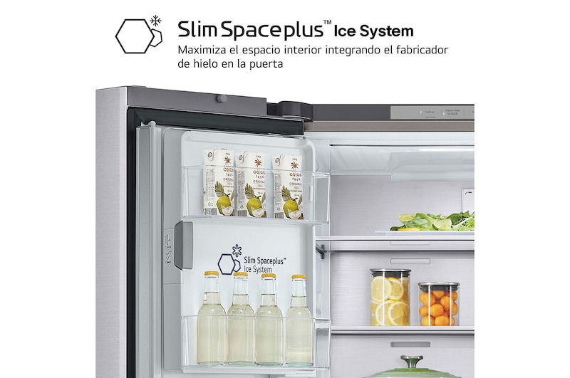 LG Frigorífico American Combi InstaView ™, Clasificación E, 638 L, Acero texturizado antihuellas, GMG960MBEE