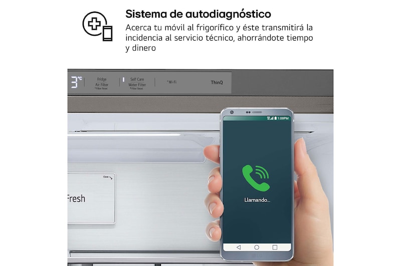 LG Outlet Frigorífico American Combi InstaView ™, Clasificación E, 638 L, Acero texturizado antihuellas, GMG960MBEE.OUTLET
