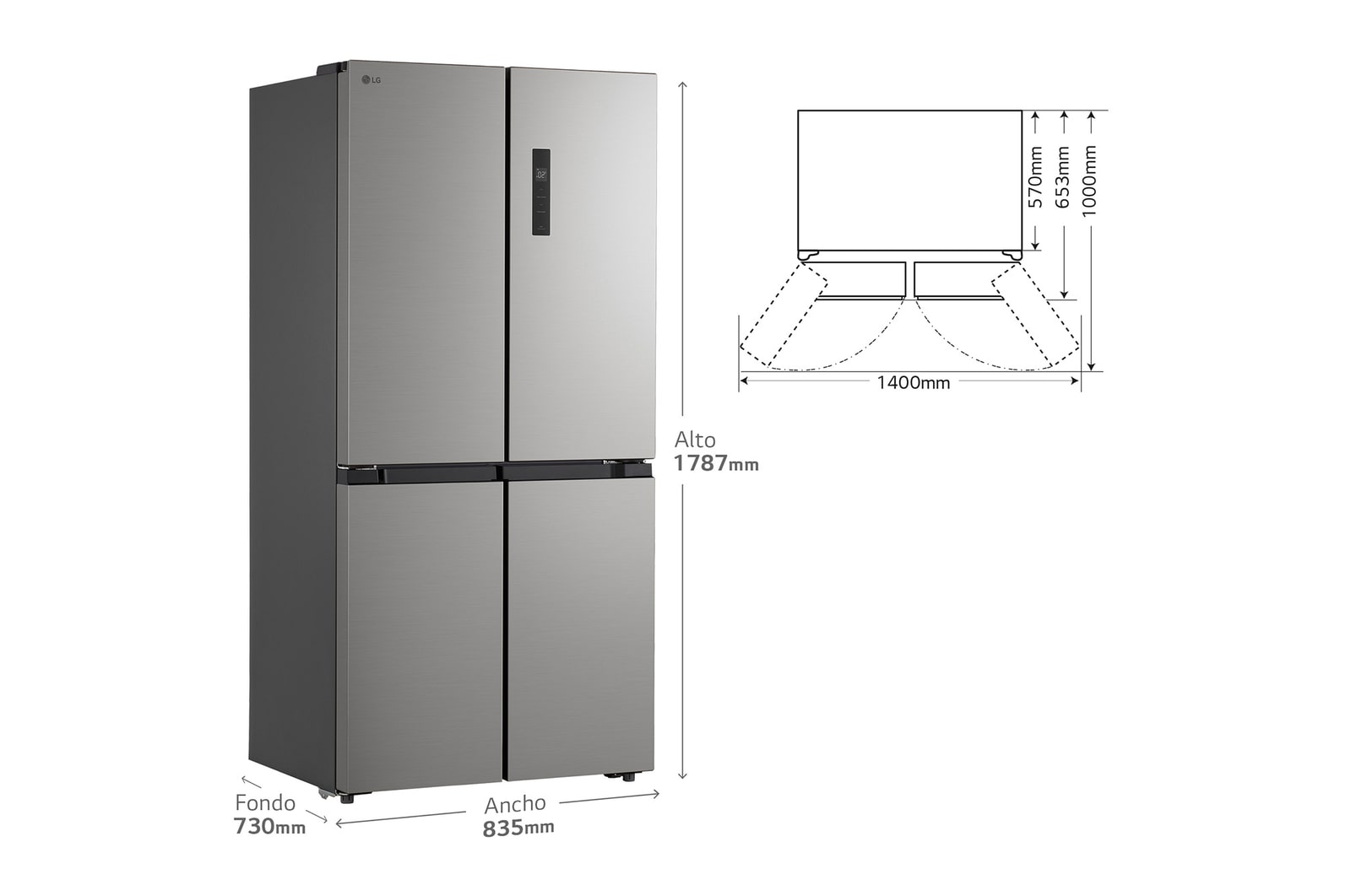 Side view with dimention