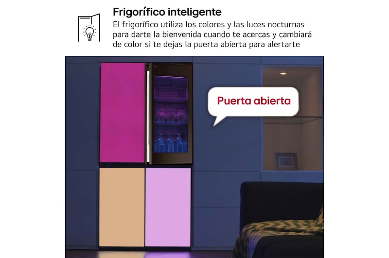 LG Frigorífico American Combi Intaview con MoodUp ™, Door Cooling+, 1,86 m,Clasificación E, 617 L, Multicolor, GMV960NNME