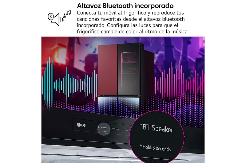 LG Frigorífico American Combi Intaview con MoodUp ™, Door Cooling+, 1,86 m,Clasificación E, 617 L, Multicolor, GMV960NNME