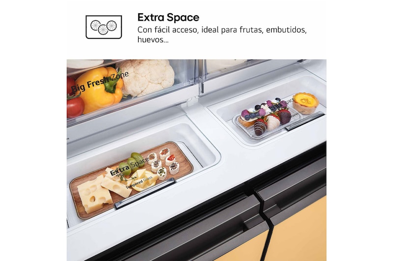 LG Frigorífico American Combi Intaview con MoodUp ™, Door Cooling+, 1,86 m,Clasificación E, 617 L, Multicolor, GMV960NNME