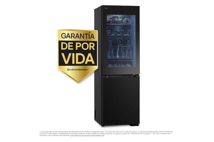 LG Frigorífico Combi Instaview  Door Cooling+, 1,86 m, Clasificación C, capacidad de 352 l,  Acero negro grafito, GBG5160CEV