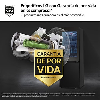 LG Frigorífico Combi Instaview  Door Cooling+, 1,86 m, Clasificación C, capacidad de 352 l,  Acero negro grafito, GBG5160CEV