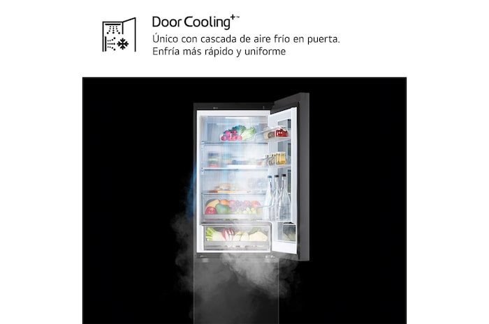 LG Frigorífico Combi Instaview  Door Cooling+, 1,86 m, Clasificación C, capacidad de 352 l,  Acero negro grafito, GBG5160CEV