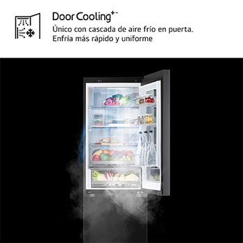 LG Frigorífico Combi Instaview  Door Cooling+, 1,86 m, Clasificación C, capacidad de 352 l,  Acero negro grafito, GBG5160CEV