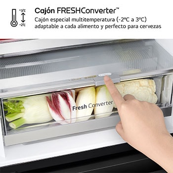 LG Frigorífico Combi Instaview  Door Cooling+, 1,86 m, Clasificación C, capacidad de 352 l,  Acero negro grafito, GBG5160CEV