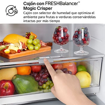 LG Frigorífico Combi Instaview  Door Cooling+, 1,86 m, Clasificación C, capacidad de 352 l,  Acero negro grafito, GBG5160CEV
