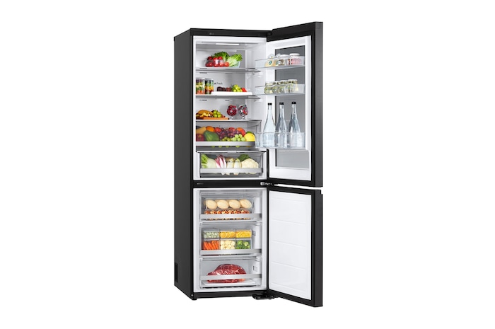 LG Frigorífico Combi Instaview  Door Cooling+, 1,86 m, Clasificación C, capacidad de 352 l,  Acero negro grafito, GBG5160CEV