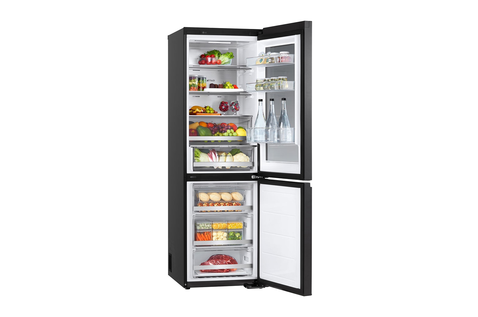 LG Outlet Frigorífico Combi Instaview  Door Cooling+, 1,86 m, Clasificación C, capacidad de 352 l,  Acero negro grafito, GBG5160CEV.OUTLET