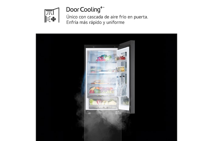 LG Frigorífico Combi Instaview  Door Cooling+, 1,86 m, Clasificación C, capacidad de 352 l,  Acero negro grafito, GBG5160CEV
