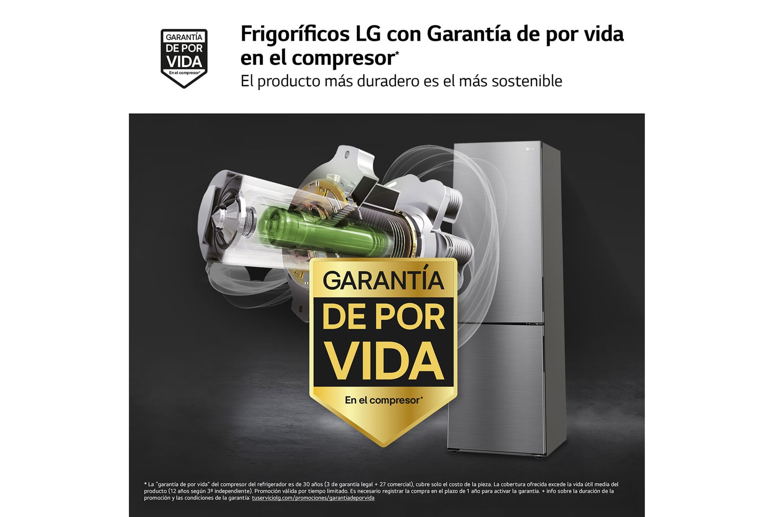 LG Frigorífico Combi 2m, Clasificación B, capacidad de 419l, Inox grafito antihuellas, Serie P-600 , GBP62PZNBC
