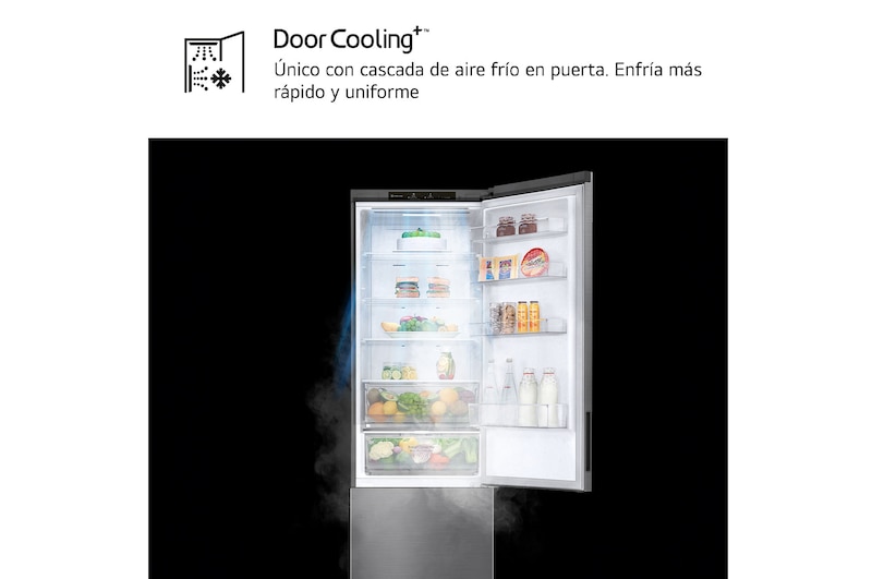 LG Frigorífico Combi 2m, Clasificación B, capacidad de 419l, Inox grafito antihuellas, Serie P-600 , GBP62PZNBC