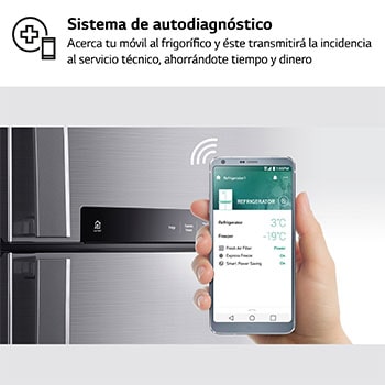 LG Frigorífico Combi 2m, Clasificación B, capacidad de 419l, Inox grafito antihuellas, Serie P-600 , GBP62PZNBC