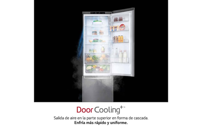 LG Frigorífico Combi Door Cooling+, 2,03m, Clasificación C, capacidad de 419l, inox antihuellas. Serie P500 , GBP52PZNCN1