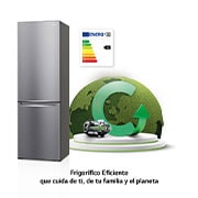LG Frigorífico Combi 2.03m, Clasificación C, capacidad de 419l, Inox antihuellas, serie P-600, GBP62PZNCN1