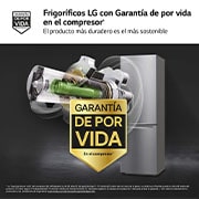 LG Frigorífico Combi 2.03m, Clasificación C, capacidad de 419l, Inox antihuellas, serie P-600, GBP62PZNCN1