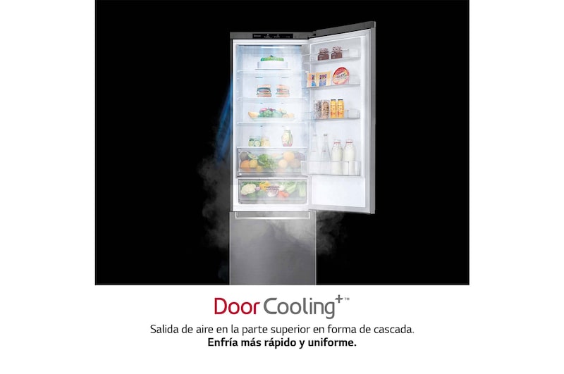LG Frigorífico Combi 2.03m, Clasificación C, capacidad de 419l, Inox antihuellas, serie P-600, GBP62PZNCN1