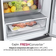LG Frigorífico Combi 2.03m, Clasificación C, capacidad de 419l, Inox antihuellas, serie P-600, GBP62PZNCN1