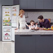 LG Frigorífico Combi 2.03m, Clasificación C, capacidad de 419l, Inox antihuellas, serie P-600, GBP62PZNCN1