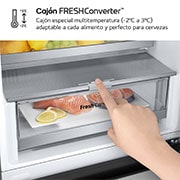 LG Frigorífico Combi Door Cooling+,  2,03m, Clasificación C, capacidad de 419l, Inox antihuellas. Serie 200, GBV22NCCPY