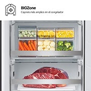 LG Frigorífico Combi Door Cooling+,  2,03m, Clasificación C, capacidad de 419l, Inox antihuellas. Serie 200, GBV22NCCPY