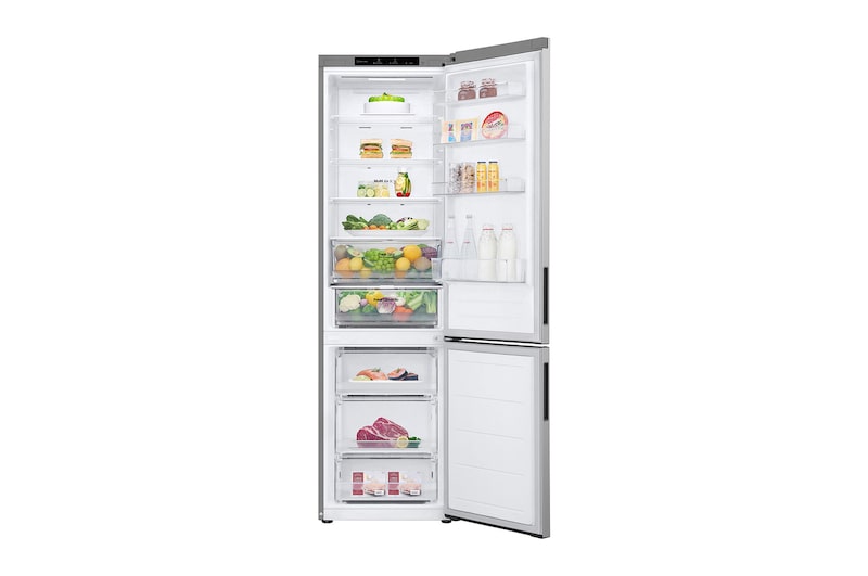LG Frigorífico Combi Door Cooling+,  2,03m, Clasificación C, capacidad de 419l, Inox antihuellas. Serie 200, GBV22NCCPY