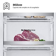 interior shot featuring LG bottom freezer