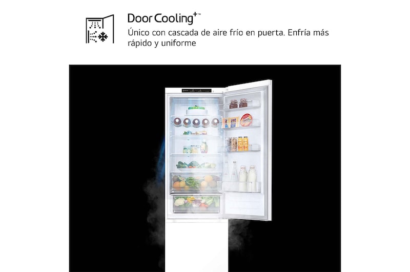 LG Frigorífico Combi Door Cooling+, 2,03m, Clasificación C, capacidad de 419l, blanco. Serie 300, GBV3200CSW