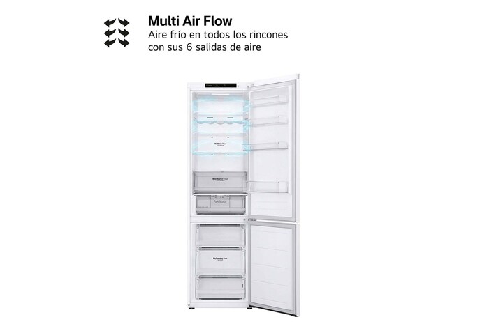LG Frigorífico Combi Door Cooling+,  2,03m, Clasificación C, capacidad de 419l, blanco. Serie 300, GBV3200CSW
