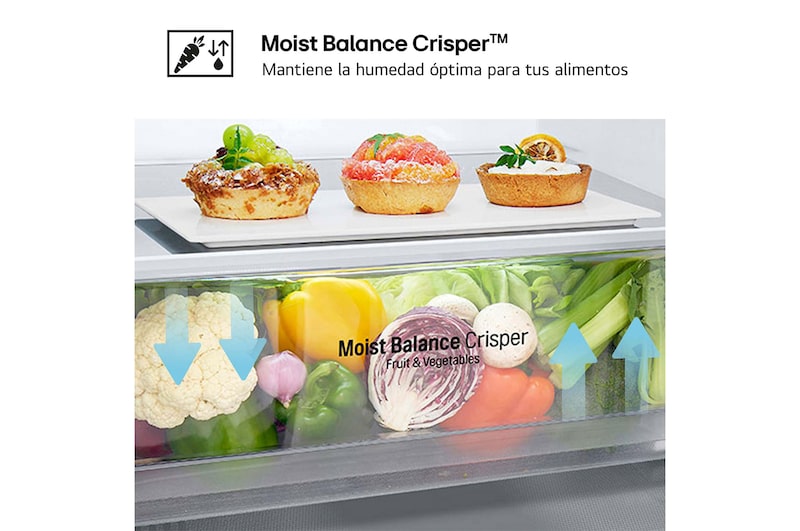 LG Frigorífico Combi Door Cooling+, 2,03m, Clasificación C, capacidad de 419l, blanco. Serie 300, GBV3200CSW