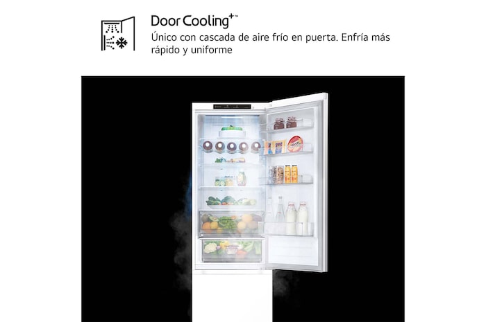LG Frigorífico Combi Door Cooling+, 2,03m, Clasificación D, capacidad de 419l, blanco. Serie 300, GBV3200DSW