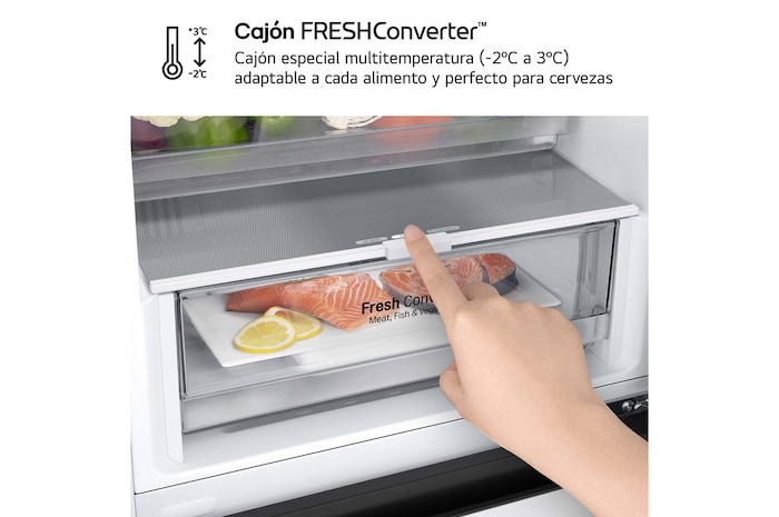 LG Frigorífico Combi Door Cooling+, 2,03m, Clasificación D, capacidad de 419l, blanco. Serie 300, GBV3200DSW