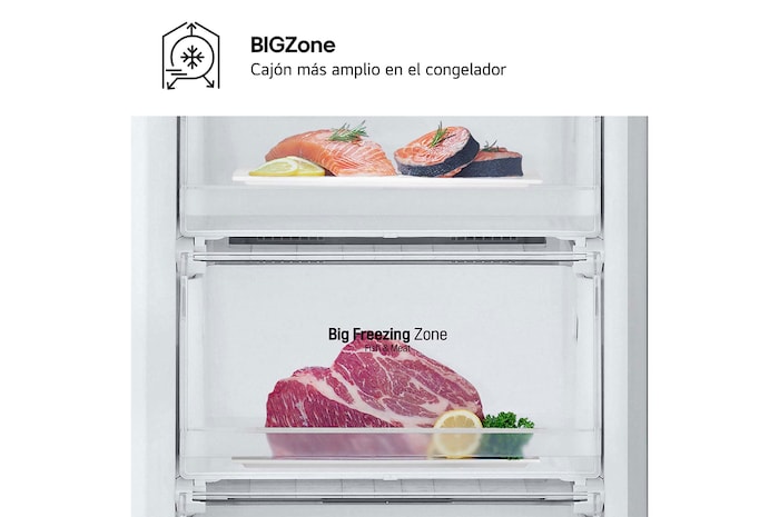 LG Frigorífico Combi Door Cooling+, 2,03m, Clasificación D, capacidad de 419l, blanco. Serie 300, GBV3200DSW