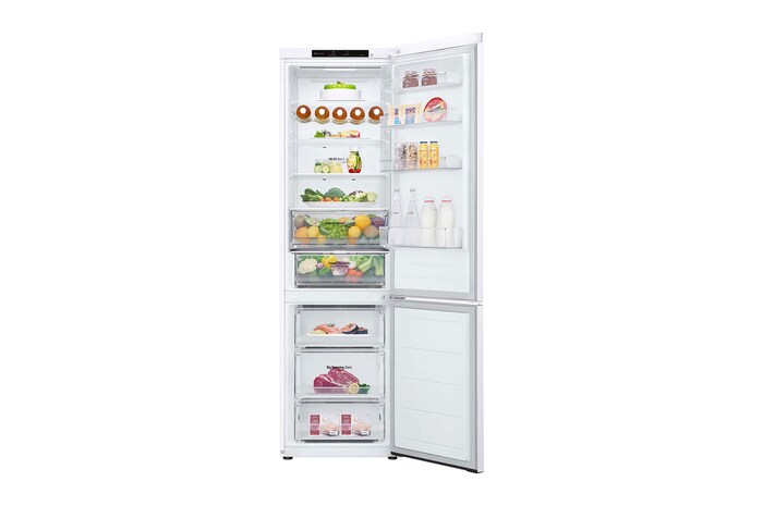 LG Frigorífico Combi Door Cooling+, 2,03m, Clasificación D, capacidad de 419l, blanco. Serie 300, GBV3200DSW