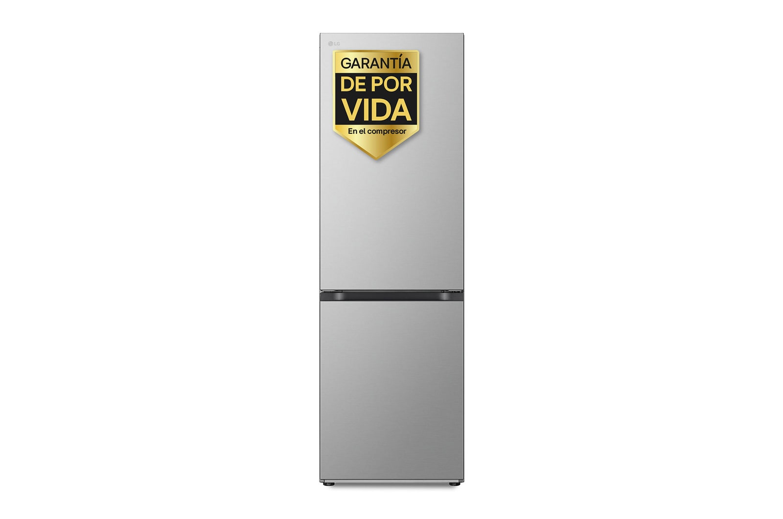 LG SERIE 500  Door Cooling+, 1,86  m, Clasificación D, capacidad de 374 l,  Inox antihuellas, GBV5140DPY vista frontal ladeada, GBV5140DPY