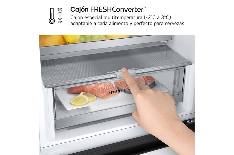 LG Frigorífico Combi Door Cooling+,  1,86m, Clasificación D, capacidad de 374l, blanco. Serie 500, GBV5140DSW