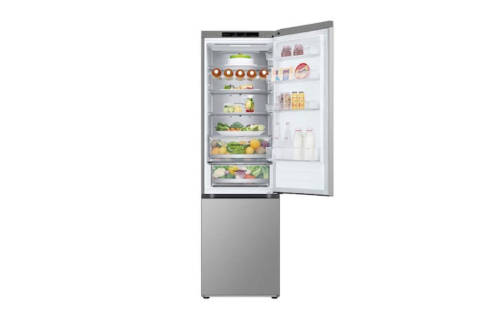 LG Frigorífico Combi Door Cooling+, 2030cm, Clasificación D, capacidad de 419l, Inox antihuellas, serie 500, GBV5240DPY