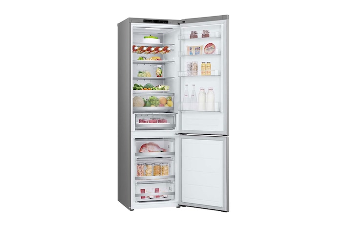 LG Frigorífico Combi Door Cooling+, 2030cm, Clasificación D, capacidad de 419l, Inox antihuellas, serie 500, GBV5240DPY