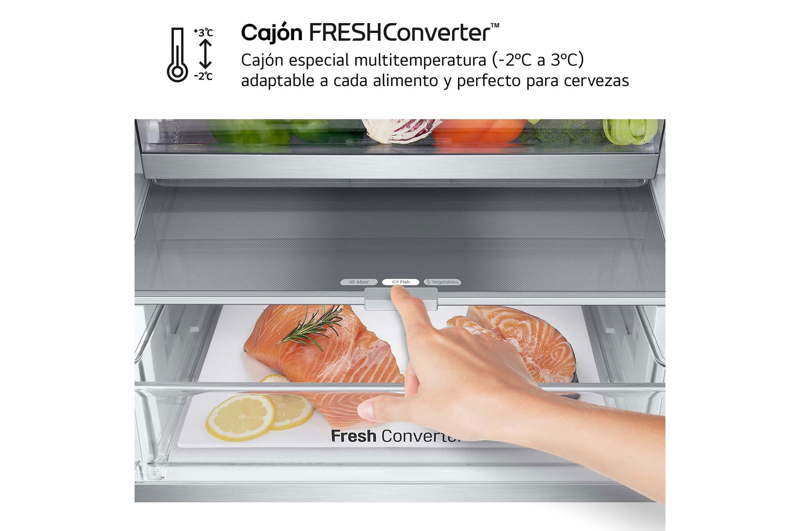 LG Frigorífico Combi Door Cooling+, 1,86m, Clasificación C, capacidad de 374l, inox antihuellas. Serie 700, GBV7180CPY
