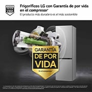 LG Frigorífico Combi Door Cooling+, 1,86m, Clasificación D, capacidad de 374l, inox antihuellas. Serie 700, GBV7180DPY