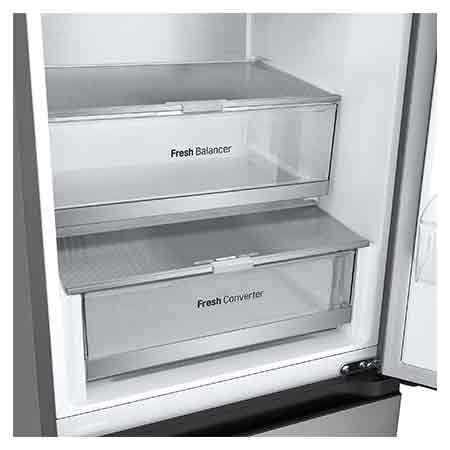 LG Frigorífico Combi Door Cooling+, 2,03m, Clasificación B, capacidad de 419l, Inox antihuellas. Serie 700, GBV7280BPY.OBSEXC