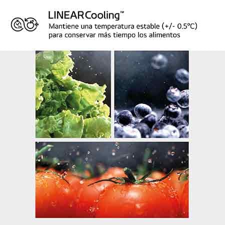 LG Outlet Frigorífico Combi Door Cooling+, 2,03m, Clasificación B, capacidad de 419l, Inox antihuellas. Serie 700, GBV7280BPY.OUTLET
