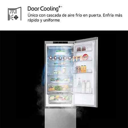 LG Frigorífico Combi Door Cooling+, 2,03m, Clasificación B, capacidad de 419l, Inox antihuellas. Serie 700, GBV7280BPY.OBSEXC