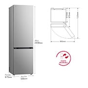 LG Frigorífico Combi Door Cooling+,  2,03m, Clasificación C, capacidad de 419l, inox antihuellas. Serie 700, GBV7280CPY, GBV7280CPY